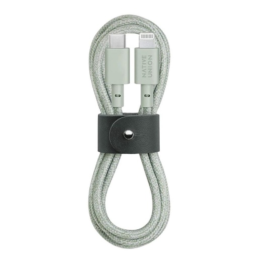 [BELT-CL-GRN-2-NP] Native Union Belt Cable USB-C to Lightning 1.2m (Sage)