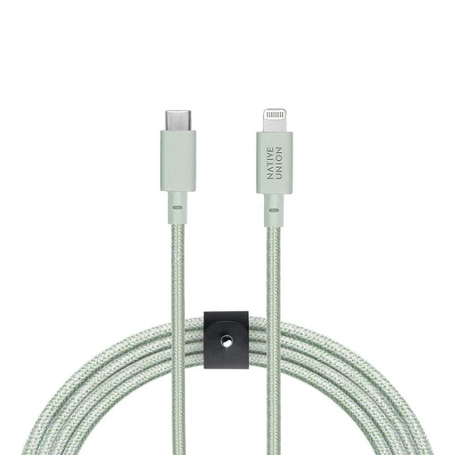 [BELT-CL-GRN-3-NP] Native Union Belt Cable XL USB-C to Lightning 3m (Sage)