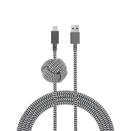[NCABLE-L-ZEB-NP] Native Union Night Cable USB-A to Lightning 3m (Zebra)