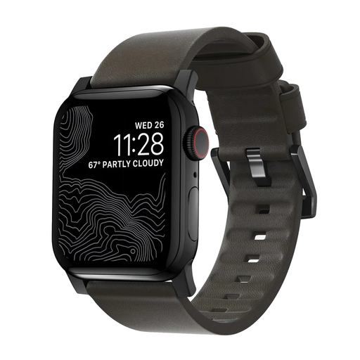 [NM1A4mBNW0] Nomad Active Leather Strap Apple Watch 45mm (Brown/Black)