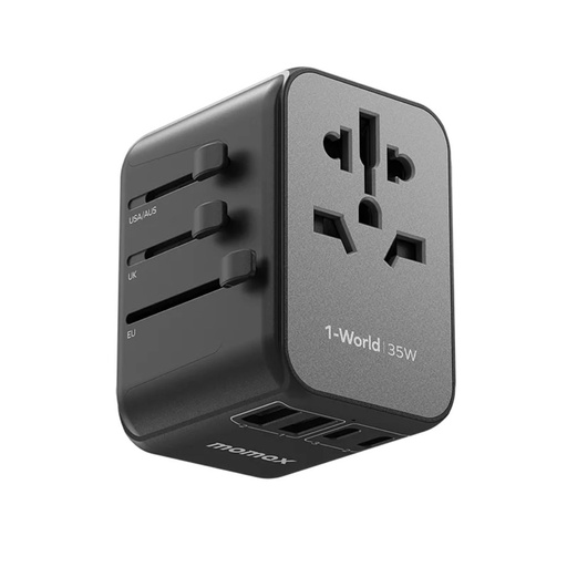 [UA9D] Momax 1-World PD35W 5 ports + AC Travel Adapter (Black)