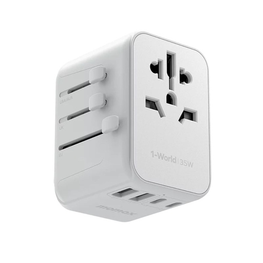 [UA9W] Momax 1-World PD35W 5 ports + AC Travel Adapter (White)