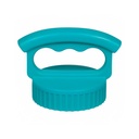 Fifty Fifty Wide Mouth Three Finger Easy Grip Handle Lid (Aqua)