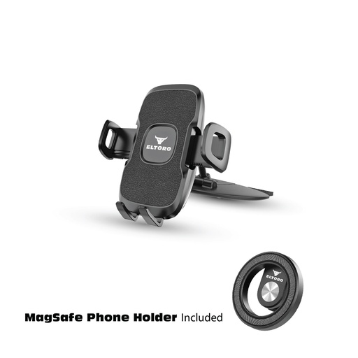 [ELCMCD01] Eltoro CD Slot Car Mount + MagSafe Phone Holder (Black)