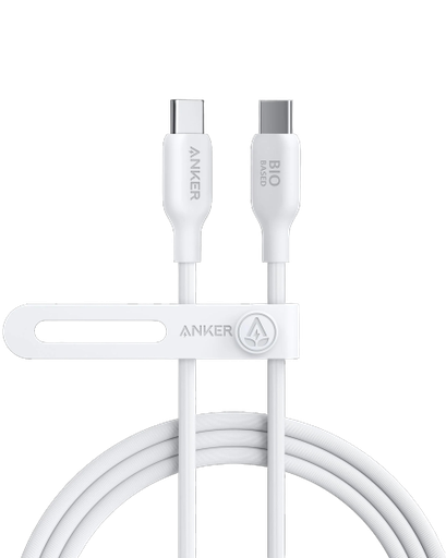 [A80F1H21] Anker 544 USB-C to USB-C Cable 140W (Bio-Based) (0.9m/3ft) (White)