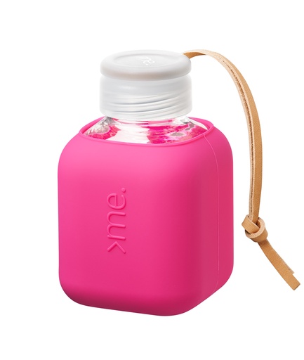 [SQME-Y2-GLAM PINK] Squireme Y2 Glass Bottle with Silicone Sleeve 370 ml (Glam Pink)