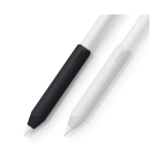 [EAPEN2-GRIP-WHBK] إيلاقو مسكة سيليكون قلم أبل - عدد 2 (أبيض/أسود)