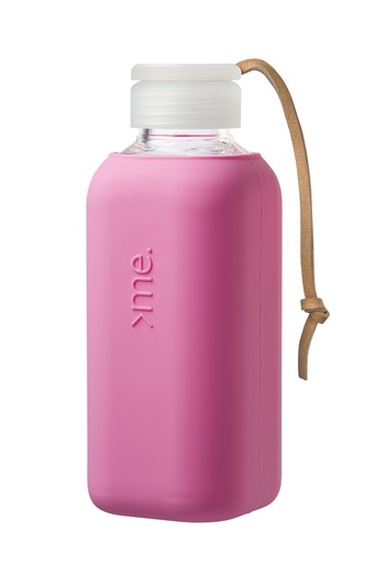 [SQME-Y1-RASPBERRY PINK] Squireme Y1 Glass Bottle with Silicone Sleeve 600ml (Raspberry Pink)