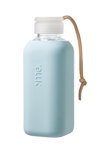 [SQME-Y1-SURF BLUE] Squireme Y1 Glass Bottle with Silicone Sleeve 600ml (Surf Blue)