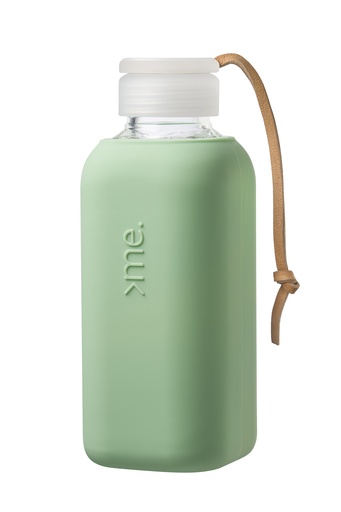 [SQME-Y1-MINT GREEN] Squireme Y1 Glass Bottle with Silicone Sleeve 600ml (Mint Green)