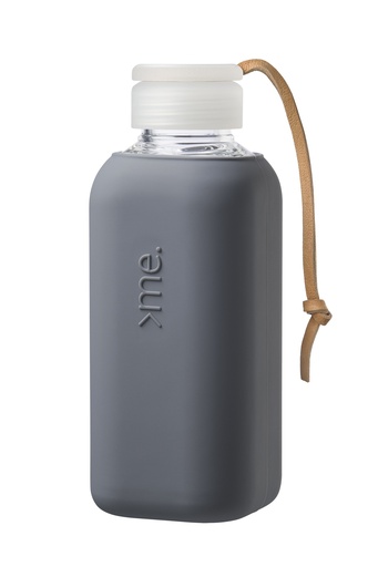 [SQME-Y1-ANTHRA] Squireme Y1 Glass Bottle with Silicone Sleeve 600ml (Anthra)