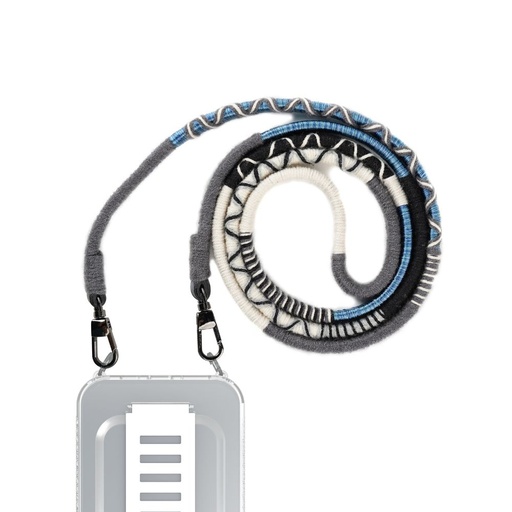 [LACUNA-G-B] LACUNA Hand made Phone Strap Gray-Blue