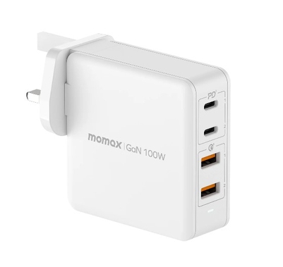 [UM23AUKW] Momax ONE PLUG 100W 4-Port GaN Charger (AU/EU/UK) (White)