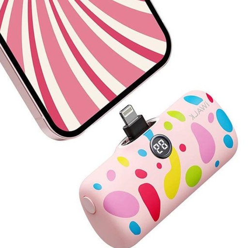 [DBL5000PL-013B] iWalk Linkme Pro Fast Charge Pocket Battery Lightning 4800 mAh (Pink Bubble)
