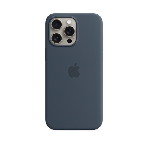 [MT1P3ZM/A] Apple Silicone Case with MagSafe for iPhone 15 Pro Max (Storm Blue)