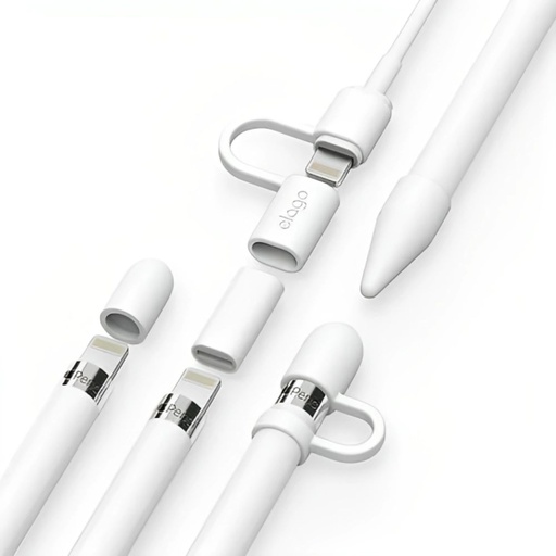 [EAPEN-CAPHOLD-SET-WH] Elago Apple Pencil Protection Set Apple Pencil 1st Gen (White)