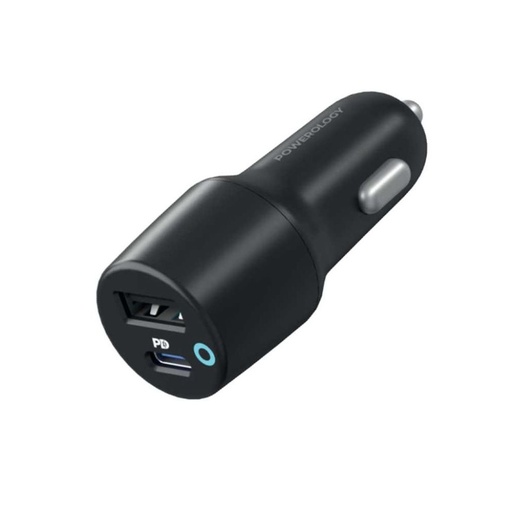 [PCCSR004-U] Powerology 47W Ultra-Quick Car Charger Dual Output with USB-C To Lightning Cable 1.2m