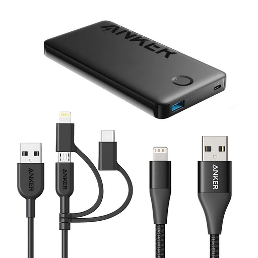 [MULTIVERSE-6] Anker The Multiverse set (PowerCore PIQ 10K,  3 in 1 PowerLine Cable 0.9m, PowerLine Lightning Cable 1.8m)