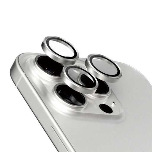[1197] PanzerGlass Hoops Camera Lens Protector for iPhone 15 Pro/15 Pro Max (White Titanium)