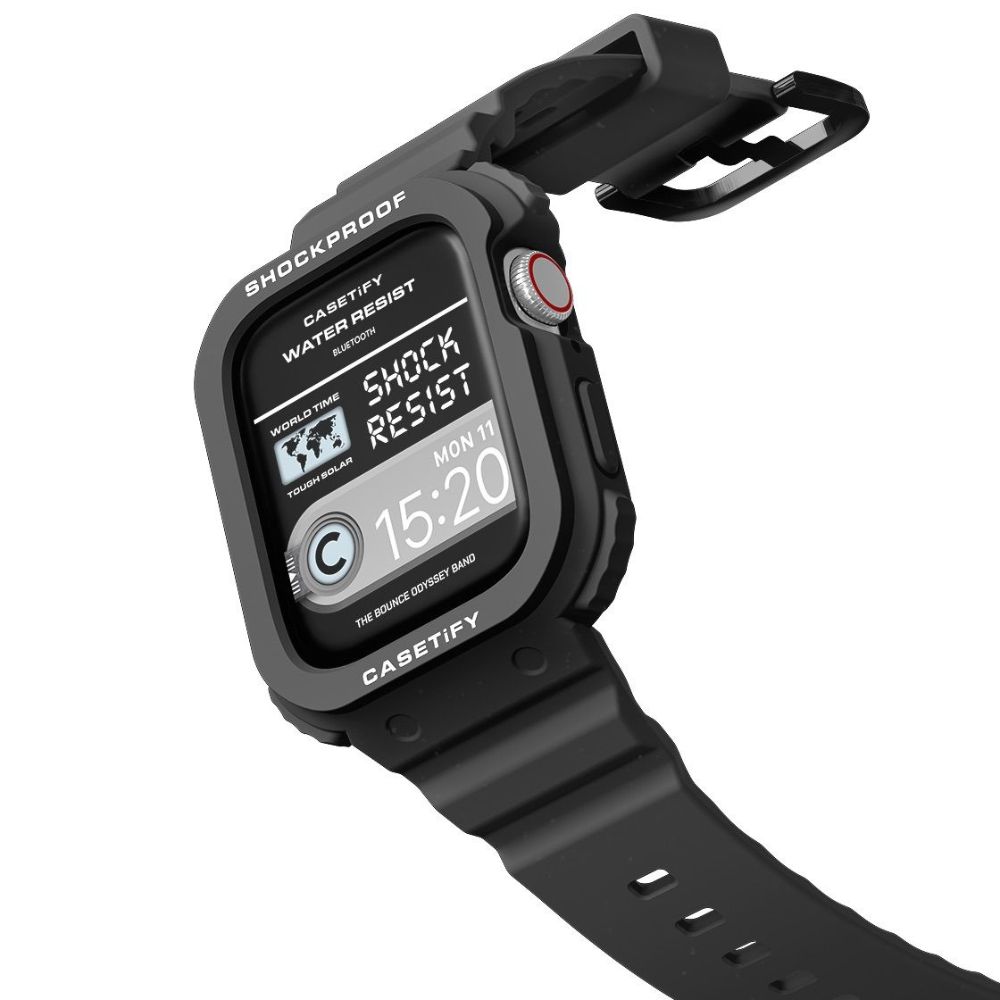 Casetify Bounce Odyssey Band for Apple Watch 44/45mm (Black) | CAVARATY CASETiFY エッセンシャル Apple Watch バンド (38/40/41mm) - マットブラック Re