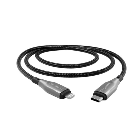 [CY4669PCCCL] Cygnett Armoured Lightning To USB-C 2M (Black)