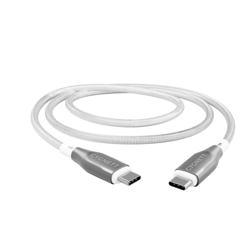 [CY4677PCTYC] Cygnett Armoured USB-C To USB-C (USB 2.0) 2M (White)