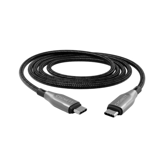 [CY4678PCTYC] Cygnett Armoured USB-C To USB-C (USB 2.0) 3M (Black)