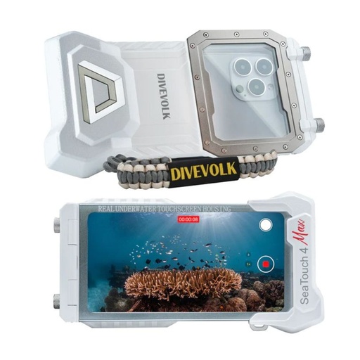 [DiveVolkST4WT] ديفيفولك سي تاتش 4 ماكس غطاء الهاتف الذكي تحت الماء (ابيض)