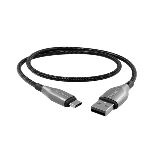 [CY4681PCUSA] Cygnett Armoured USB-C to USB-A 1M (Black)