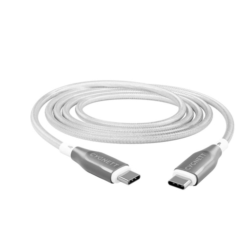 [CY4679PCTYC] Cygnett Armoured USB-C to USB-C 3M (White)
