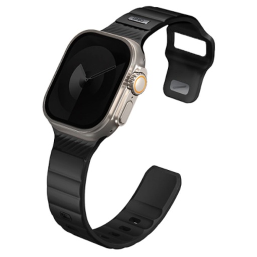 [UNIQ-49MM-STRIMBLK	] Uniq Stride FKM Strap for Apple Watch 49/45/44mm (Midnight Black)	 