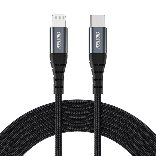 [IP0039] Choetech MFI Nylon Braided Type C-Lightning Cable 1.2M (Black)