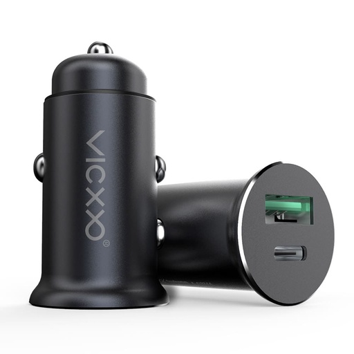 [Caiger_CR5] Vicxxo Dual Port QC3.0/USB C 30W PD Car Charger (Black)