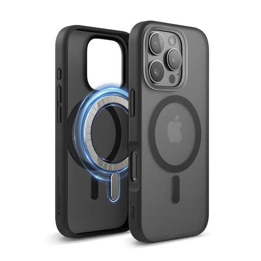 [ES16MSHB63PRO-SFDGBK] Elago Hybrid Magsafe Case for iPhone 16 Pro (Soft Drak Gray/Black)