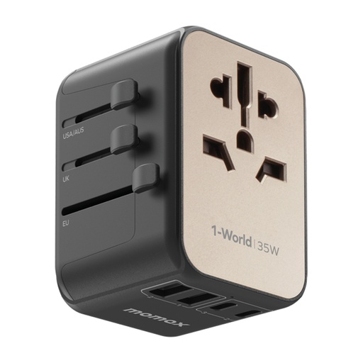[UA15GSD] Momax 1-World 120W GaN 4-port + AC travel adapter 