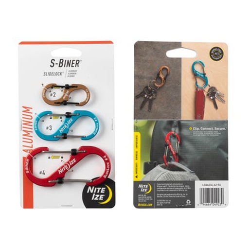 [LSBA234-A2-R6] NiteIze Locking Dual Carabiner For Keys/Travel (Assorted)