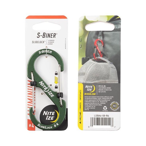 [LSBA4-08-R6] NiteIze S-Biner SlideLock Size#4 (Olive)