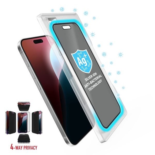 [IP2469P-BDG-AB03] Torrii Bodyglass Anti-Bacterial Screen Protector For iPhone 16 Pro Max (Privacy)