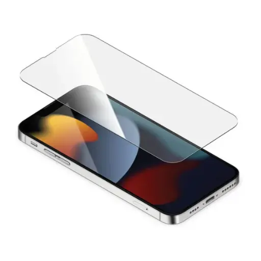 [IP2167-BDG-AB01] تورّي واقي شاشة مضاد للبكتيريا لهاتف آيفون 13 برو ماكس (شفاف)