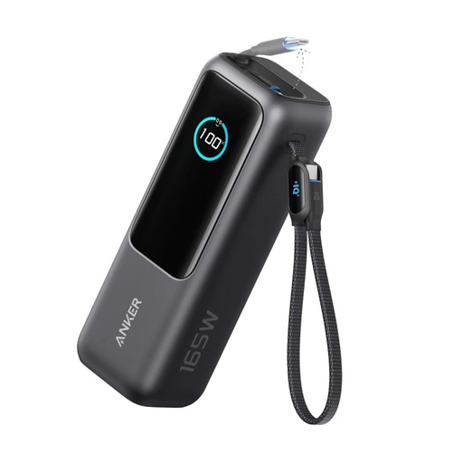 [A1695H11] Anker Power Bank (25K, 165W, Built-In and Retractable Cables) (Black)