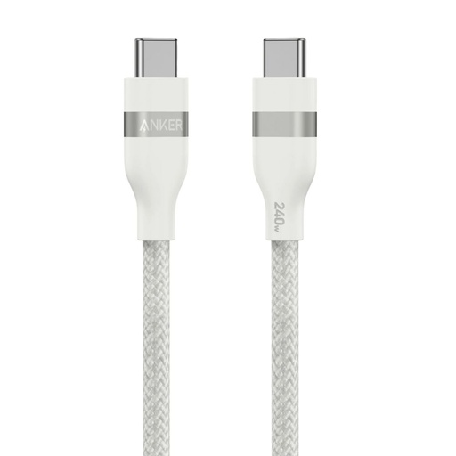[A82E2H21] Anker USB-C to USB-C Cable 240W (Upcycled-Braided) (0.9m/3ft) (White)