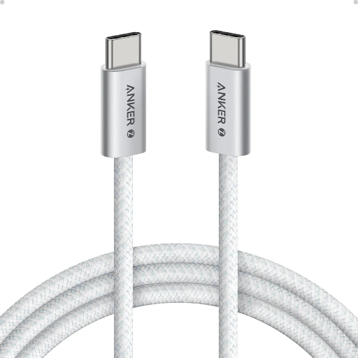 [A8060H21] Anker Zolo USB-C to USB-C Cable 240W Braided (0.9m/3ft) (White)