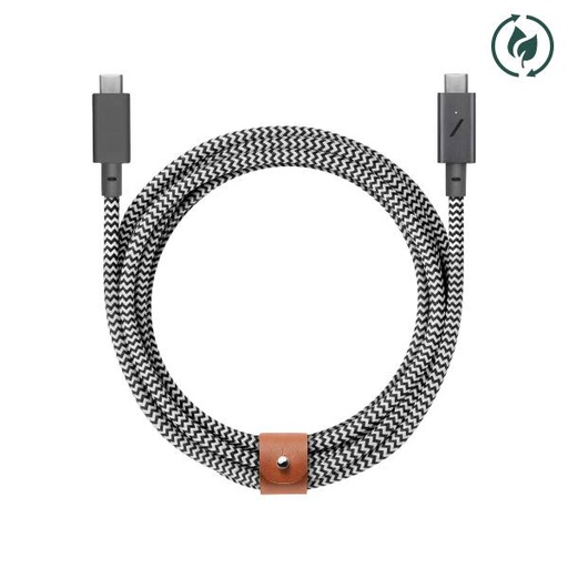 [BELT-C-2C-ZEB] نيتف يونيون كابل  يو اس بي سي  إلى يو اس بي سي  بقدرة 140 واط – تصميم زيبرا (مخطط أسود وأبيض)