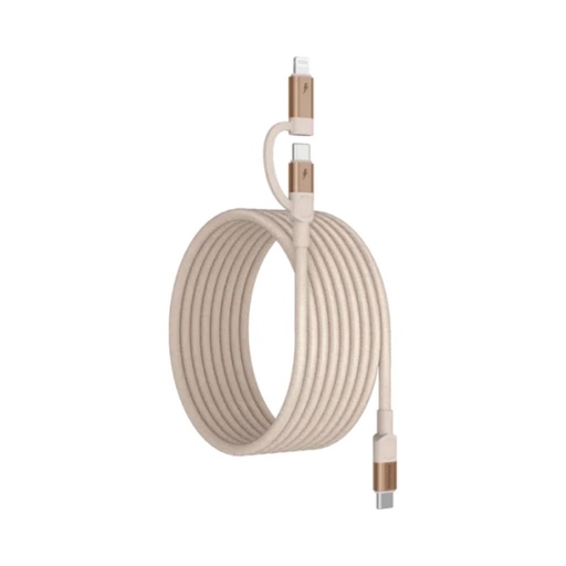 [DL60L2] Momax Mag.link USB-C to C & Lightning Magnetic Cable 2m (Desert Titanium)