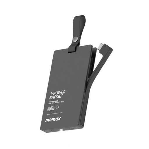 [BR16D] Momax 1Power Badge+ Rechargeable Battery With FIND MY Locator (Black)