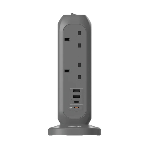 [US11UKE] Momax ONEPLUG 11-Outlet Power Strip With USB (Grey)