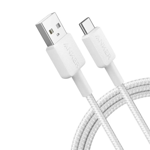 [A81H6H21] Anker 322 USB-A to USB-C Cable Braided (1.8m/6ft) (White)
