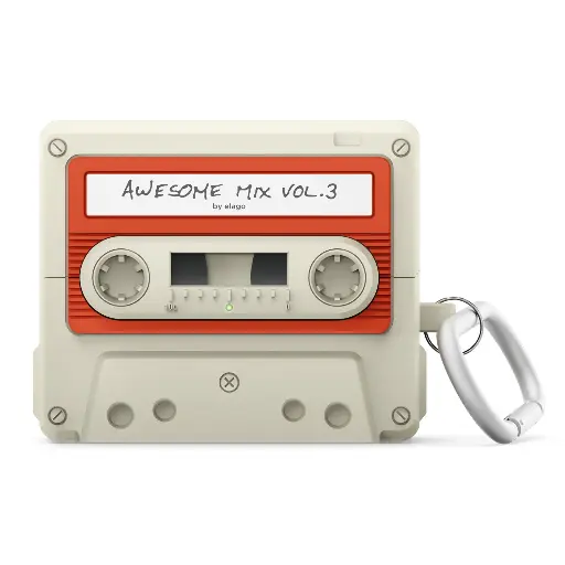 [EAPP3TAPE-HANG-CWHRD] Elago Cassette Tape Hang Case AirPods Pro 3 (Classic White / Red)