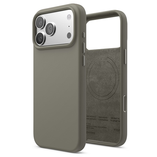 [ES17MSSC63PRO-MGY] Elago Magnetic Silicone Case for iPhone 17 Pro (Medium Gray)