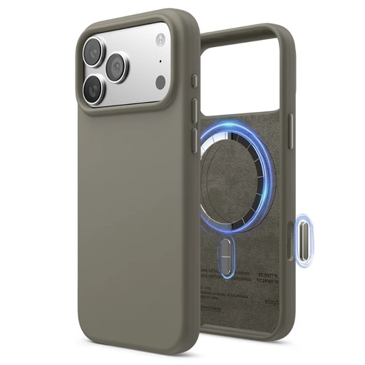 [ES17MSSC69PRO-MGY] Elago Magnetic Silicone Case for iPhone 17 Pro Max (Medium Gray)